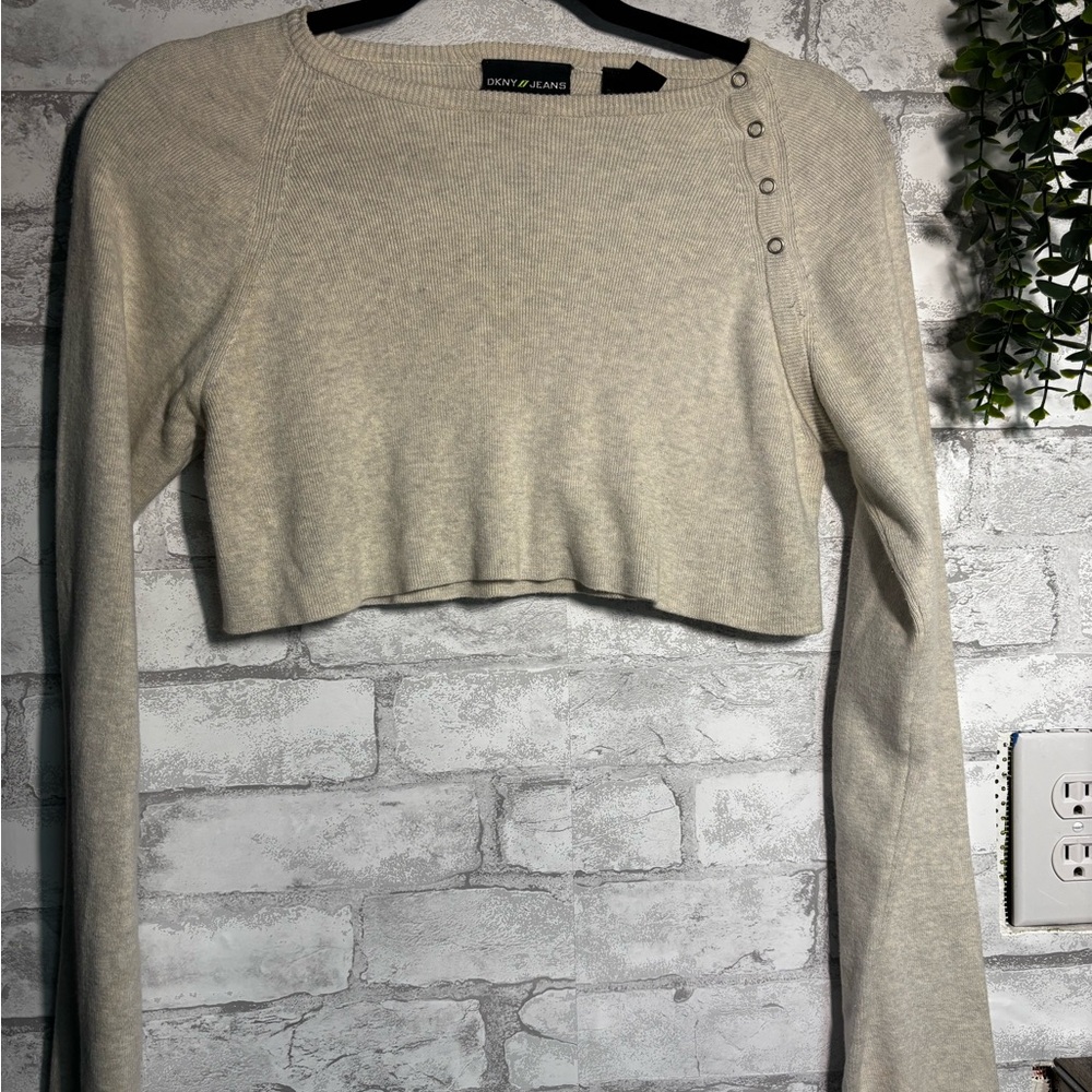 DKNY Light Cream Half Sweater